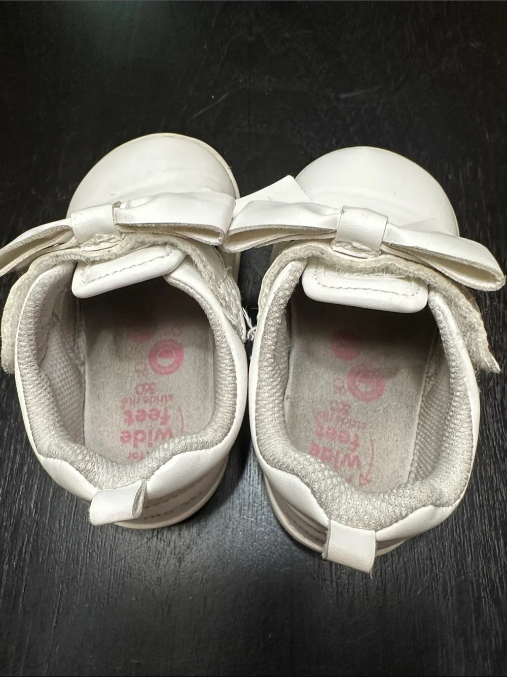 Stride Rite White Bow Slip-On Baby Shoes